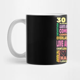 30 Years Anniversary of Love Happy Marriage Couple Lovers Mug